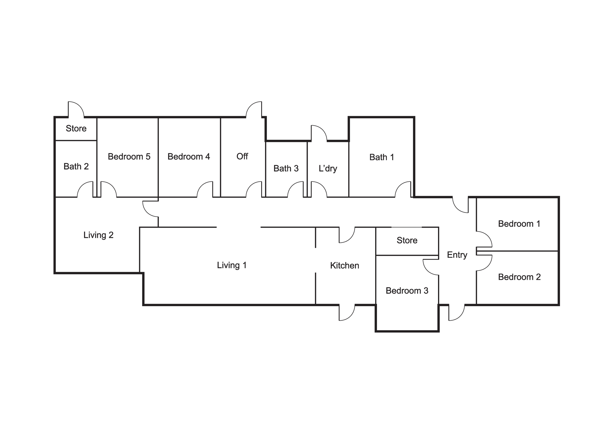 Modern, shared 5-bedroom female home — Floorplan 1