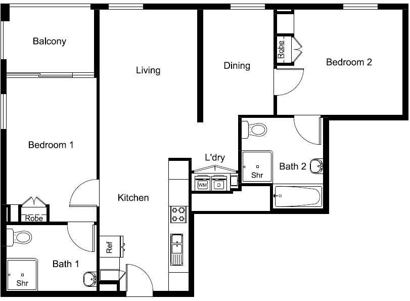 Brand new SDA in bustling Prahran — Floorplan 1