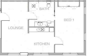 A vacancy exists in a one-bedroom High Physical Support villa unit. — Floorplan 1