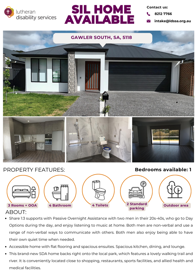 Gawler 1:3 SIL Passive overnight SDA home — Home image 12