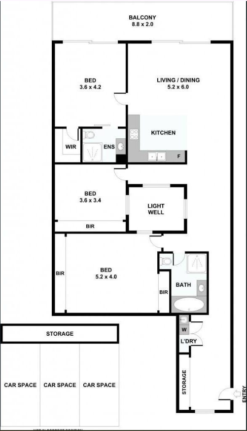 Accessible SIL Accommodation with Three Vacant Rooms in Brunswick — Floorplan 1