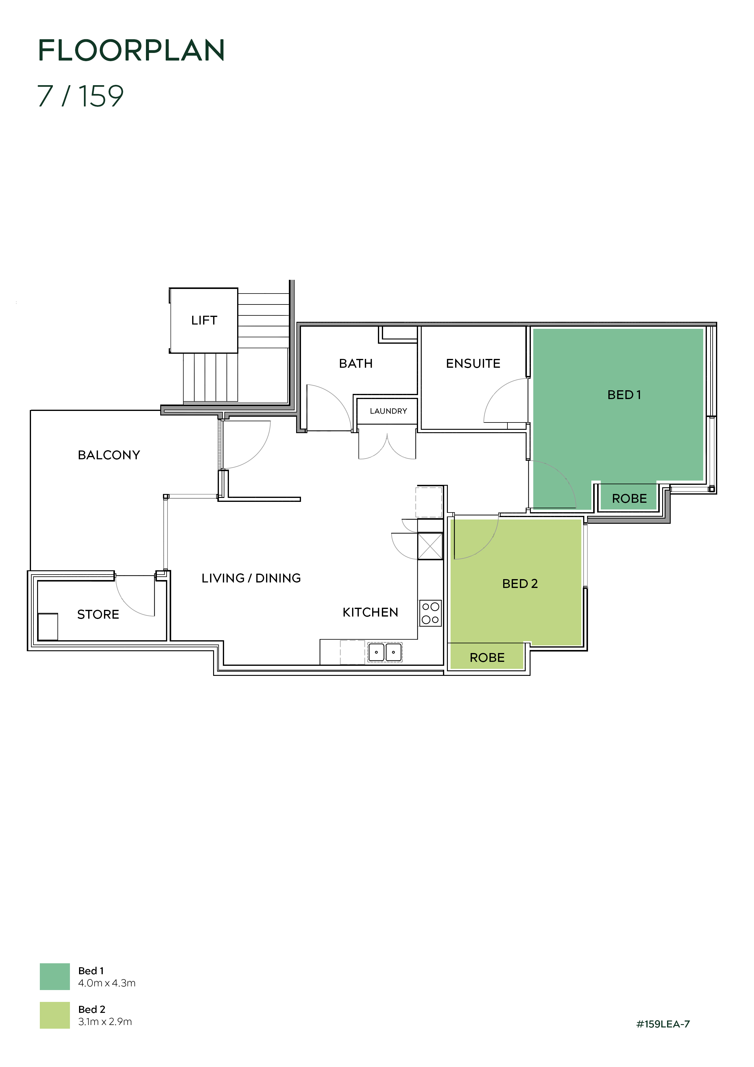 Bright. Breezy. Boutique Apartment Living in Belmont — Floorplan 1