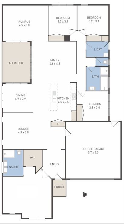 Caroline Springs - Supported Accommodation - One Vacancy - 3 Bedroom — Floorplan 1