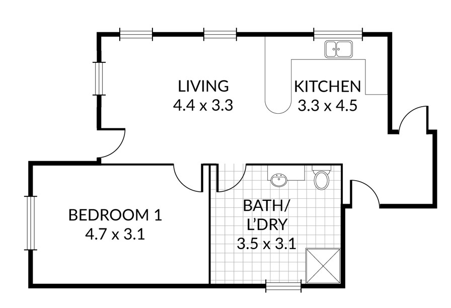 Brown Hill, Ballarat: Improved Liveability unit — Floorplan 1