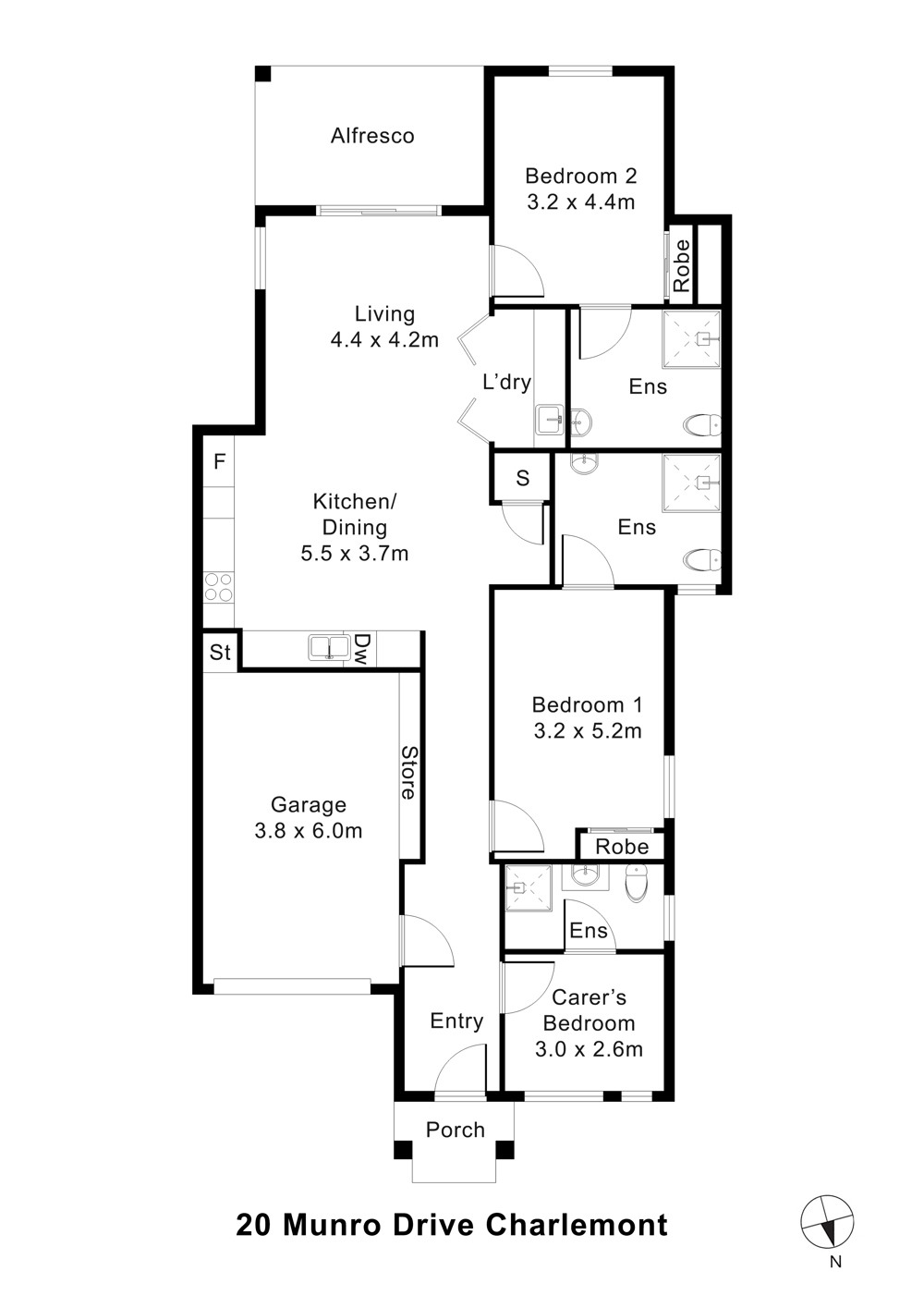 Two Participant High Physical Support SDA Designed for Privacy and Stability — Floorplan 1