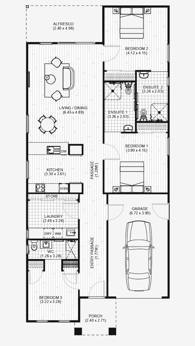 Modern 3-Bedroom HPS Newfield Road, Rokeby TAS — Floorplan 1