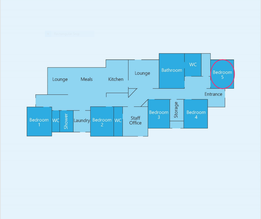 One vacancy in a High Physical Support home in St Albans. — Floorplan 1