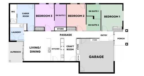 MONAVALE HPS (Female Only)- Mt Duneed, Victoria — Floorplan 1