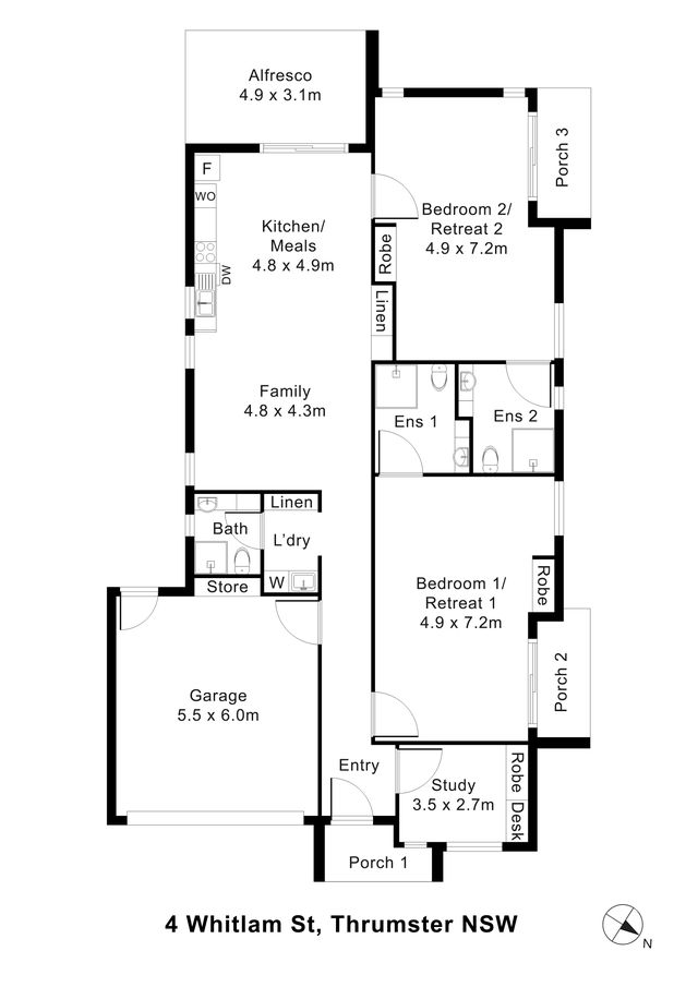 Spacious High Physical Support Living with Exceptional Bedroom Sizes — Floorplan 1