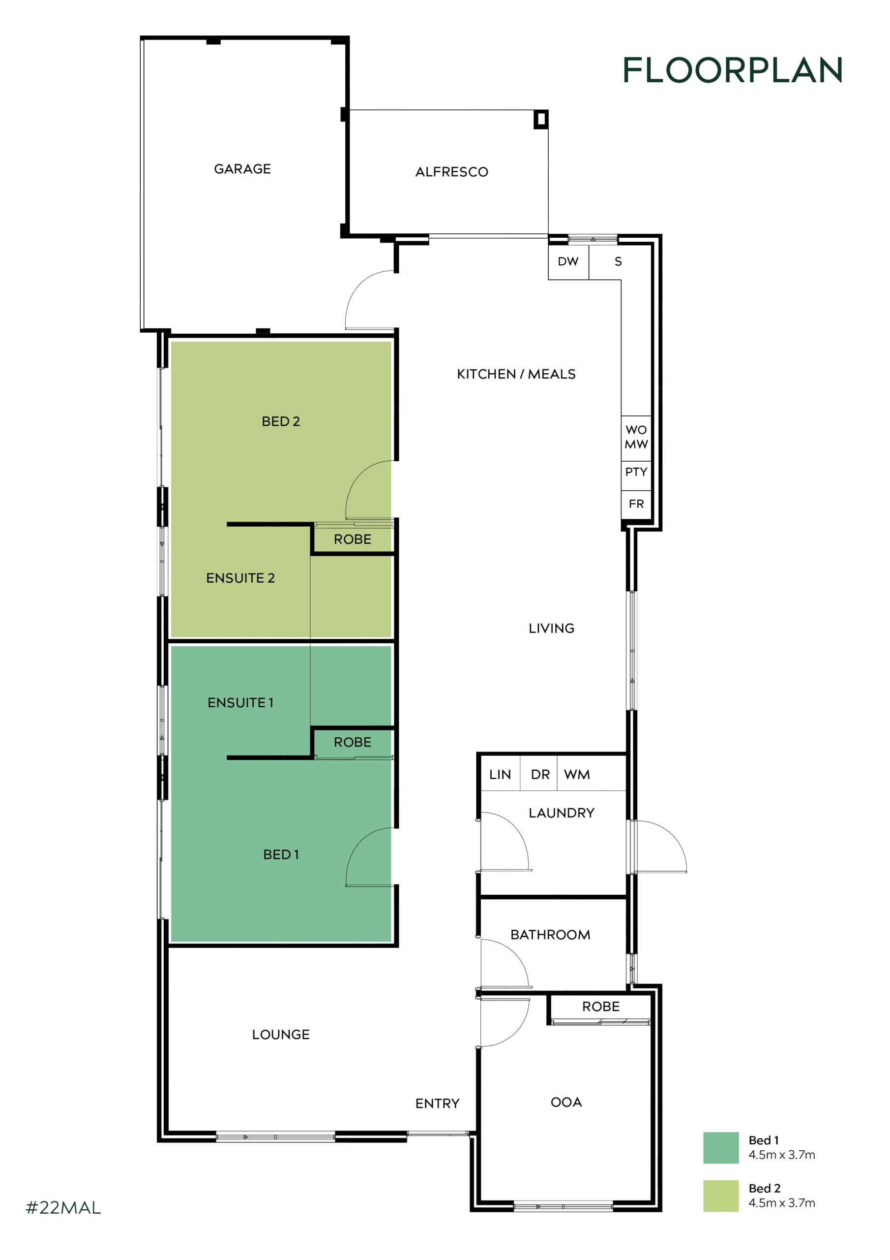 Serene Specialist Disability Accommodation in Anketell — Floorplan 1